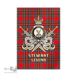 ScotsTee Shop Scottish Stewart Royal Clan Crest Tartan Flag The Golden Sword of Courageous Legacy Flag