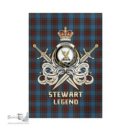ScotsTee Shop Scottish Stewart Royal Blue Clan Crest Tartan Flag The Golden Sword of Courageous Legacy Flag