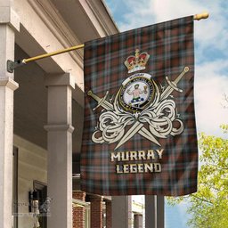 ScotsTee Shop Scottish Murray of Atholl Weathered Clan Crest Tartan Flag The Golden Sword of Courageous Legacy Flag