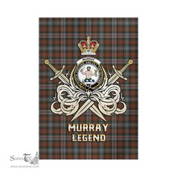 ScotsTee Shop Scottish Murray of Atholl Weathered Clan Crest Tartan Flag The Golden Sword of Courageous Legacy Flag
