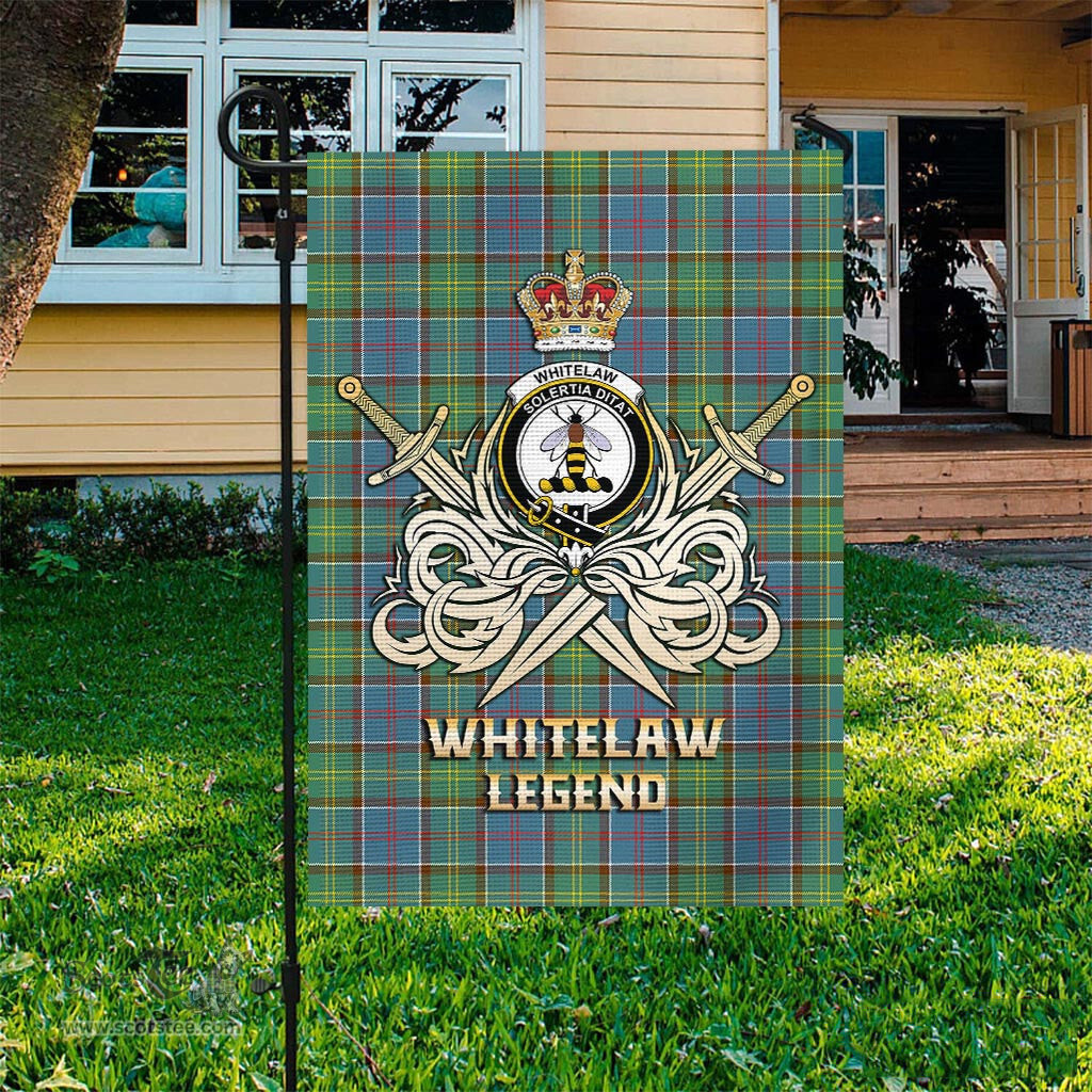 ScotsTee Shop Scottish Whitelaw Clan Crest Tartan Flag The Golden Sword of Courageous Legacy Flag