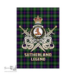 ScotsTee Shop Scottish Sutherland Modern Clan Crest Tartan Flag The Golden Sword of Courageous Legacy Flag