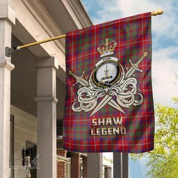 ScotsTee Shop Scottish Shaw Red Modern Clan Crest Tartan Flag The Golden Sword of Courageous Legacy Flag