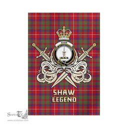 ScotsTee Shop Scottish Shaw Red Modern Clan Crest Tartan Flag The Golden Sword of Courageous Legacy Flag