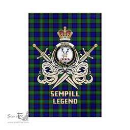 ScotsTee Shop Scottish Sempill Modern Clan Crest Tartan Flag The Golden Sword of Courageous Legacy Flag