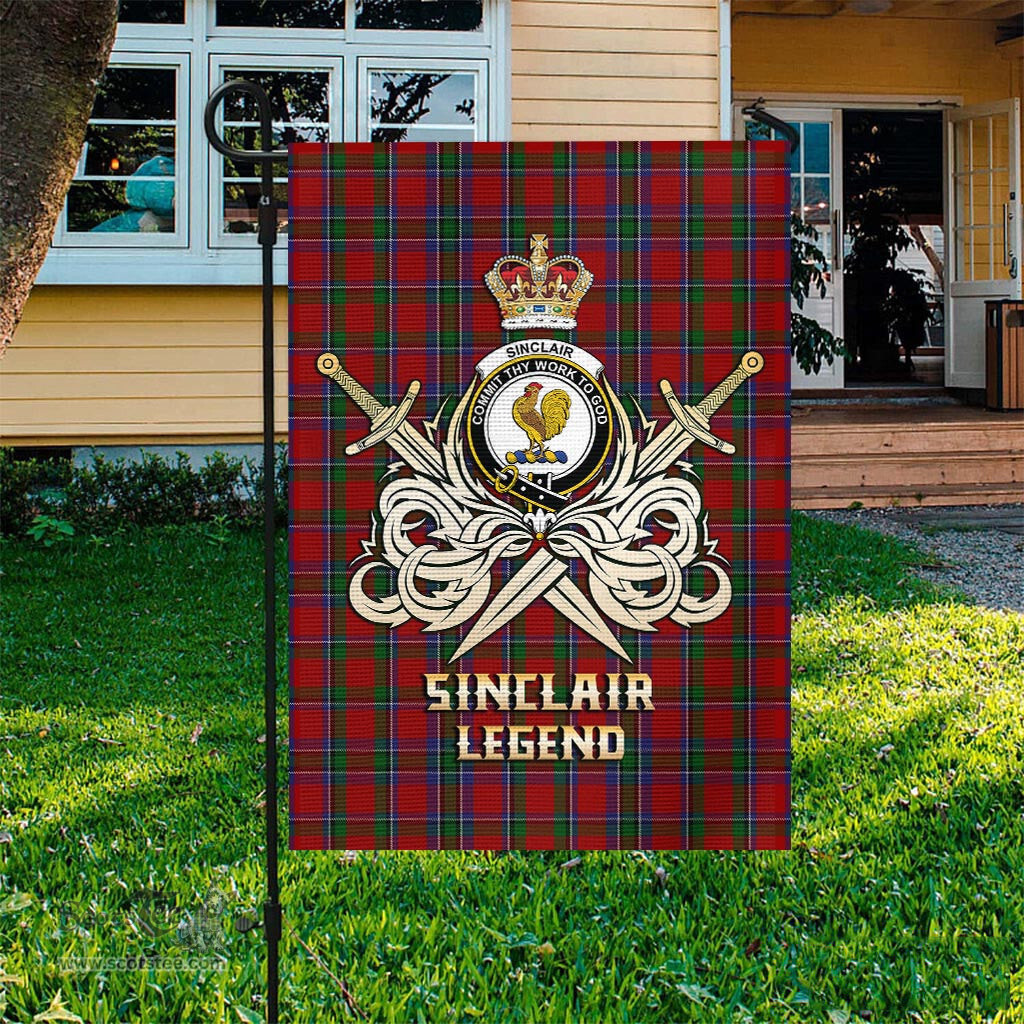 ScotsTee Shop Scottish Sinclair Clan Crest Tartan Flag The Golden Sword of Courageous Legacy Flag