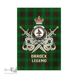 ScotsTee Shop Scottish Orrock Clan Crest Tartan Flag The Golden Sword of Courageous Legacy Flag