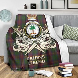 ScotsTee Shop Scottish Cairns Clan Crest Tartan Blanket The Golden Sword of Courageous Legacy Blanket