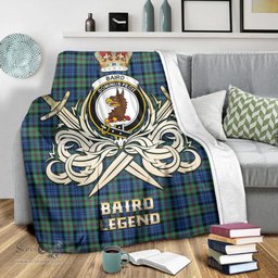 ScotsTee Shop Scottish Baird Ancient Clan Crest Tartan Blanket The Golden Sword of Courageous Legacy Blanket