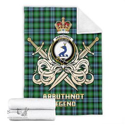 ScotsTee Shop Scottish Arbuthnot Ancient Clan Crest Tartan Blanket The Golden Sword of Courageous Legacy Blanket