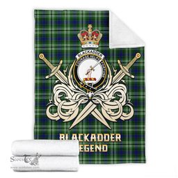 ScotsTee Shop Scottish Blackadder Clan Crest Tartan Blanket The Golden Sword of Courageous Legacy Blanket