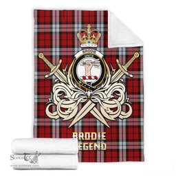 ScotsTee Shop Scottish Brodie Dress Clan Crest Tartan Blanket The Golden Sword of Courageous Legacy Blanket