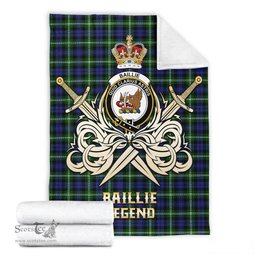 ScotsTee Shop Scottish Baillie Modern Clan Crest Tartan Blanket The Golden Sword of Courageous Legacy Blanket