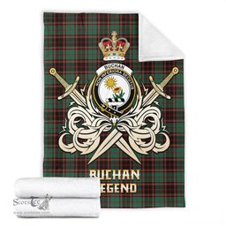 ScotsTee Shop Scottish Buchan Ancient Clan Crest Tartan Blanket The Golden Sword of Courageous Legacy Blanket