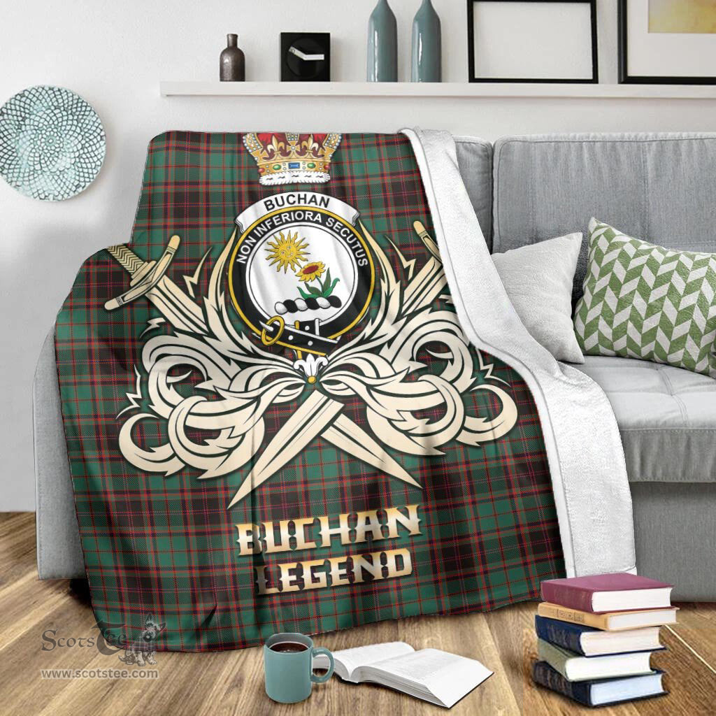 ScotsTee Shop Scottish Buchan Ancient Clan Crest Tartan Blanket The Golden Sword of Courageous Legacy Blanket