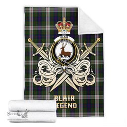 ScotsTee Shop Scottish Blair Dress Clan Crest Tartan Blanket The Golden Sword of Courageous Legacy Blanket