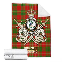 ScotsTee Shop Scottish Burnett Ancient Clan Crest Tartan Blanket The Golden Sword of Courageous Legacy Blanket