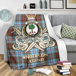 ScotsTee Shop Scottish Anderson Ancient Clan Crest Tartan Blanket The Golden Sword of Courageous Legacy Blanket