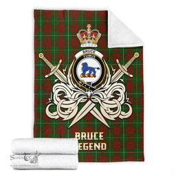 ScotsTee Shop Scottish Bruce Hunting Clan Crest Tartan Blanket The Golden Sword of Courageous Legacy Blanket