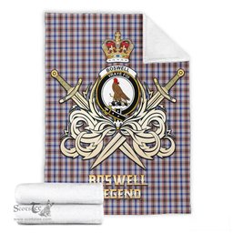 ScotsTee Shop Scottish Boswell Clan Crest Tartan Blanket The Golden Sword of Courageous Legacy Blanket