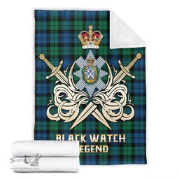 ScotsTee Shop Scottish Black Watch Ancient Clan Crest Tartan Blanket The Golden Sword of Courageous Legacy Blanket