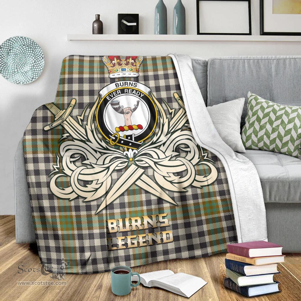 ScotsTee Shop Scottish Burns Check Clan Crest Tartan Blanket The Golden Sword of Courageous Legacy Blanket