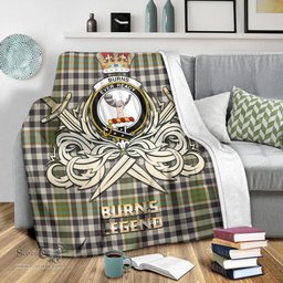 ScotsTee Shop Scottish Burns Check Clan Crest Tartan Blanket The Golden Sword of Courageous Legacy Blanket
