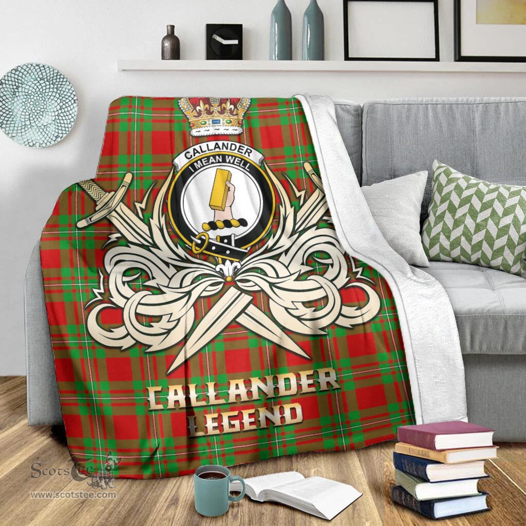 ScotsTee Shop Scottish Callander Modern Clan Crest Tartan Blanket The Golden Sword of Courageous Legacy Blanket