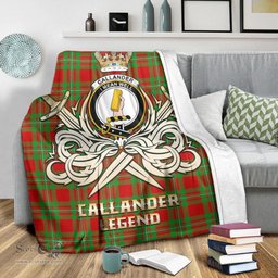 ScotsTee Shop Scottish Callander Modern Clan Crest Tartan Blanket The Golden Sword of Courageous Legacy Blanket