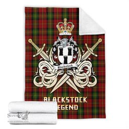 ScotsTee Shop Scottish Blackstock Red Dress Clan Crest Tartan Blanket The Golden Sword of Courageous Legacy Blanket