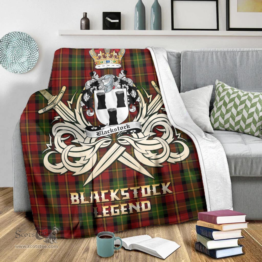 ScotsTee Shop Scottish Blackstock Red Dress Clan Crest Tartan Blanket The Golden Sword of Courageous Legacy Blanket