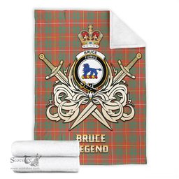 ScotsTee Shop Scottish Bruce Ancient Clan Crest Tartan Blanket The Golden Sword of Courageous Legacy Blanket