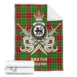 ScotsTee Shop Scottish Baxter Modern Clan Crest Tartan Blanket The Golden Sword of Courageous Legacy Blanket