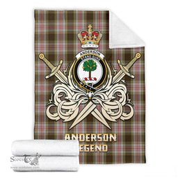 ScotsTee Shop Scottish Anderson Dress Clan Crest Tartan Blanket The Golden Sword of Courageous Legacy Blanket
