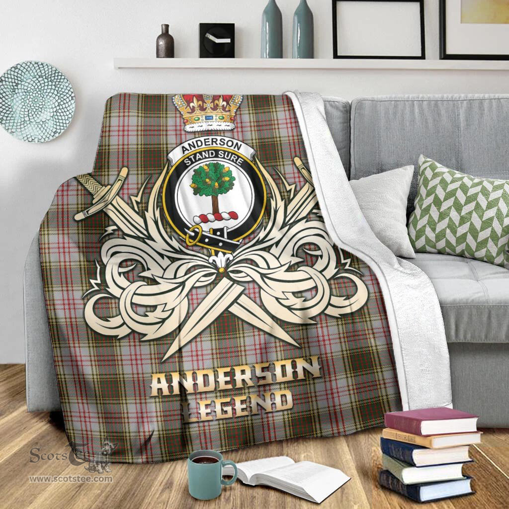 ScotsTee Shop Scottish Anderson Dress Clan Crest Tartan Blanket The Golden Sword of Courageous Legacy Blanket