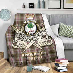 ScotsTee Shop Scottish Anderson Dress Clan Crest Tartan Blanket The Golden Sword of Courageous Legacy Blanket