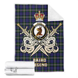 ScotsTee Shop Scottish Baird Modern Clan Crest Tartan Blanket The Golden Sword of Courageous Legacy Blanket