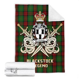 ScotsTee Shop Scottish Blackstock Hunting Clan Crest Tartan Blanket The Golden Sword of Courageous Legacy Blanket