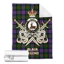 ScotsTee Shop Scottish Blair Modern Clan Crest Tartan Blanket The Golden Sword of Courageous Legacy Blanket