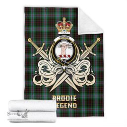ScotsTee Shop Scottish Brodie Hunting Clan Crest Tartan Blanket The Golden Sword of Courageous Legacy Blanket