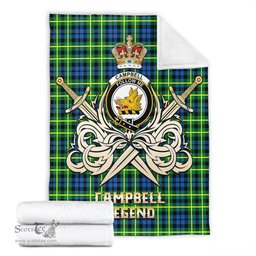 ScotsTee Shop Scottish Campbell of Breadalbane Ancient Clan Crest Tartan Blanket The Golden Sword of Courageous Legacy Blanket