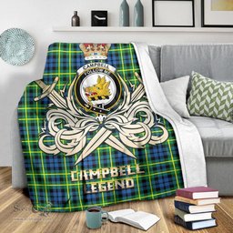 ScotsTee Shop Scottish Campbell of Breadalbane Ancient Clan Crest Tartan Blanket The Golden Sword of Courageous Legacy Blanket
