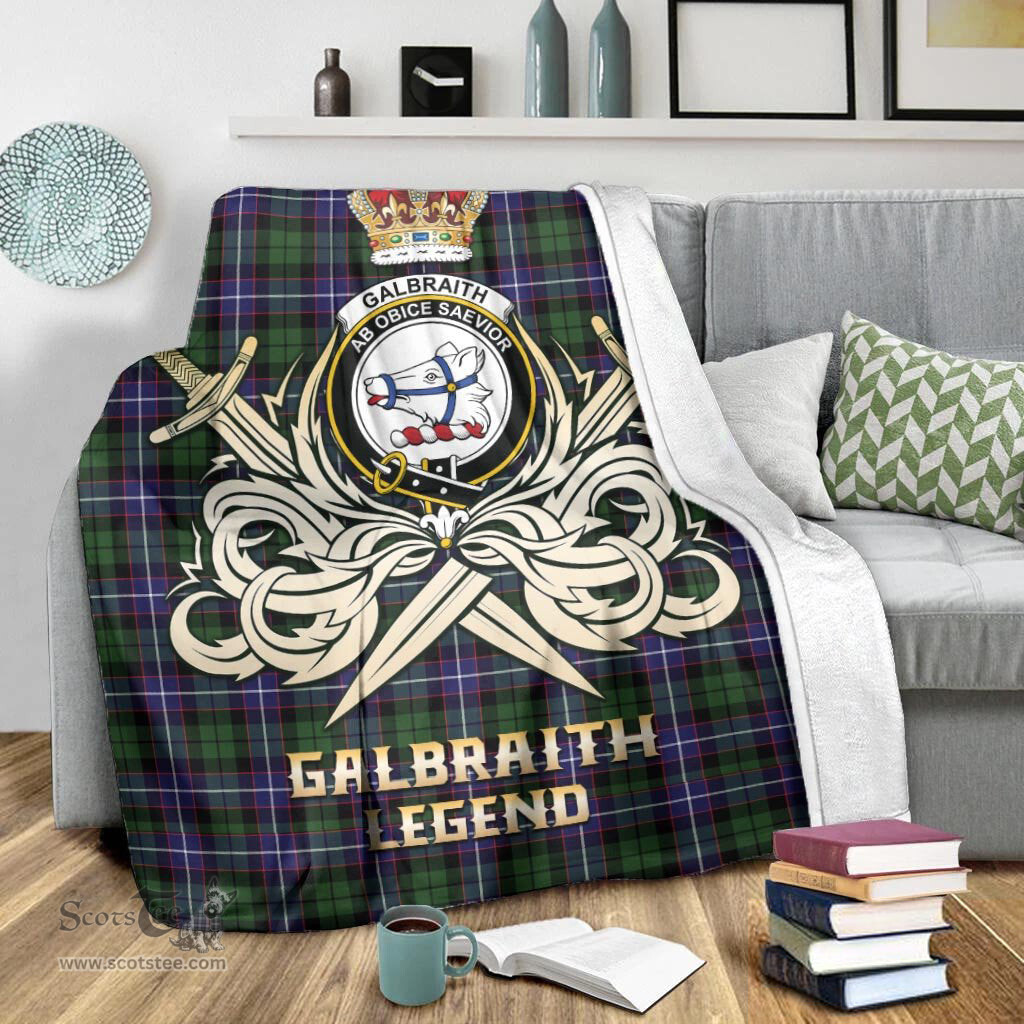ScotsTee Shop Scottish Galbraith Modern Clan Crest Tartan Blanket The Golden Sword of Courageous Legacy Blanket
