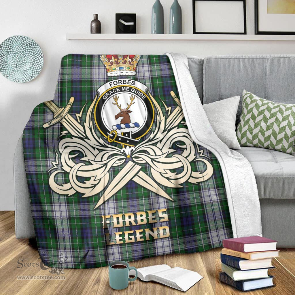ScotsTee Shop Scottish Forbes Dress Clan Crest Tartan Blanket The Golden Sword of Courageous Legacy Blanket