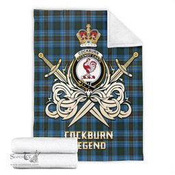 ScotsTee Shop Scottish Cockburn Modern Clan Crest Tartan Blanket The Golden Sword of Courageous Legacy Blanket