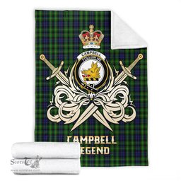 ScotsTee Shop Scottish Campbell of Breadalbane Clan Crest Tartan Blanket The Golden Sword of Courageous Legacy Blanket