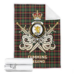 ScotsTee Shop Scottish Cumming Hunting Ancient Clan Crest Tartan Blanket The Golden Sword of Courageous Legacy Blanket
