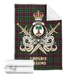 ScotsTee Shop Scottish Crosbie Clan Crest Tartan Blanket The Golden Sword of Courageous Legacy Blanket