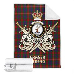 ScotsTee Shop Scottish Fraser of Lovat Clan Crest Tartan Blanket The Golden Sword of Courageous Legacy Blanket