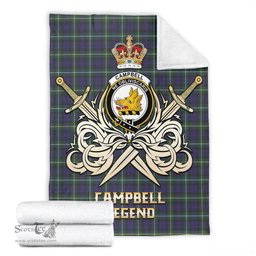ScotsTee Shop Scottish Campbell Argyll Modern Clan Crest Tartan Blanket The Golden Sword of Courageous Legacy Blanket